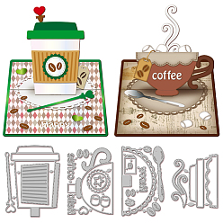 Другие Углеродистая сталь разрезает трафареты, для diy scrapbooking, Фотоальбом, декоративная бумага для тиснения, Чашка кофе, 82~106x37~128x0.8 мм, 4 шт / комплект