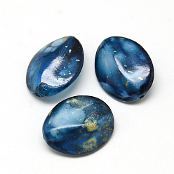 Marine Blue Spray Painted Acrylic Beads, Marine Blue, 23x18x8mm, Hole: 1.5mm, about 293pcs/500g