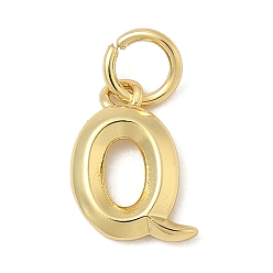 Letter Q Латунь прелести, стойки покрытие, без кадмия и без свинца, долговечный, с целью перехода в кольце, реальный 18 k позолоченный, Буква Q, 111x8.5x1.5 мм, отверстие : 3 мм