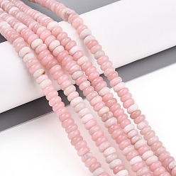 Розовый Опал Натуральный розовый опал бусы пряди, рондель, 4~4.5x2~2.5 мм, отверстие : 0.7 мм, около 151~152 шт / нитка, 15.16~15.35'' (38.5~39 см)