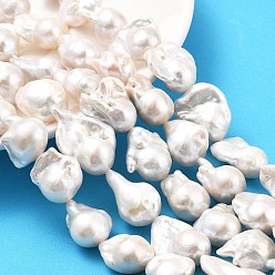 Мокасин Нити натуральных бусин с ядровым жемчугом, барочная жемчужина кеши жемчужина, самородки, класс 5а++, мокасин, 17~21x12.5~15x12.5~15 мм, отверстие : 0.6 мм, около 20~21 шт / нитка, 15.75~16.14 дюйм (40~41 см)