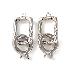 Платина Латунь раз по сравнению с застежками, без кадмия, без никеля и без свинца, прямоугольные, платина, 25 мм, Отверстие : 1.2 мм & 1.3 мм