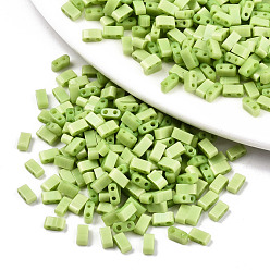 Желто-Зеленый Стеклянный бисер с отверстиями fgb 2, непрозрачных цветов, прямоугольные, желто-зеленый, 4.5~5.5x2x2~2.5 мм, отверстие : 0.5~0.8 мм, около 2000 шт / упаковка