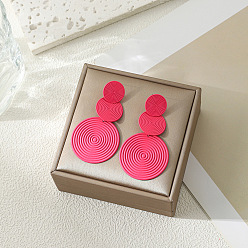 Светло-Вишневый 3-круглые серьги-гвоздики из сплава, золотые, светло-вишневый, 60x35 мм