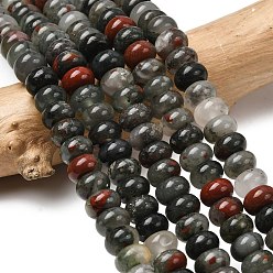 Гелиотроп Природные африканские гелиотроп бисер пряди, рондель, 8.5x5.5 мм, отверстие : 1 мм, около 73 шт / нитка, 15.35'' (39 см)