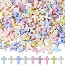 (52) Непрозрачная лаванда 300 непрозрачные акриловые бусины, крестик, разноцветные, 15.5x12x5 мм, отверстие : 2 мм