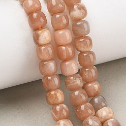 Солнечный Камень Натуральный Sunstone бисер пряди, бочкообразные бусины старого образца, 8~8.5x7 мм, отверстие : 1 мм, около 25 шт / нитка, 7.48'' (19 см)