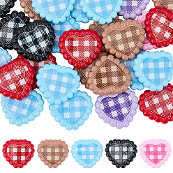 (52) Непрозрачная лаванда 30шт. печатные непрозрачные акриловые бусины, сердце с сеткой, разноцветные, 23.5x25.5x6.5 мм, отверстие : 3 мм