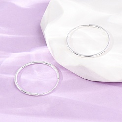 Серебро 925 серьги с обручем из серебра 925 пробы, кольцо, серебряные, 20x1.2 мм, штифты : 0.6 мм