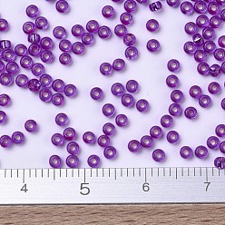 (RR1340) Dyed Silverlined Fuchsia MIYUKI Round Rocailles Beads, Japanese Seed Beads, 11/0, (RR1340) Dyed Silverlined Fuchsia, 11/0, 2x1.3mm, Hole: 0.8mm, about 5500pcs/50g