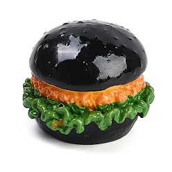 Черный Мини-модель из смолы, имитация гамбургера, аксессуары для оформления микроландшафта, притворяясь опорными украшениями, чёрные, 25x20 мм