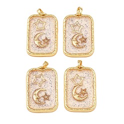 Rectangle Подвески латуни cmолы, с блеском порошок, прямоугольные, 30.5x20.5x3.5 мм, отверстие : 3x5 мм