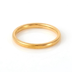 Golden 201 Stainless Steel Plain Band Rings, Golden, Size 6, Inner Diameter: 16mm, 2mm