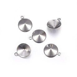 Нержавеющая Сталь Цвет Устойчивы к потускнению 201 подвески из нержавеющей стали со стразами, конус, цвет нержавеющей стали, пригодный для стразов 8 мм, 10.5x8.5x3 мм, отверстие : 1 мм