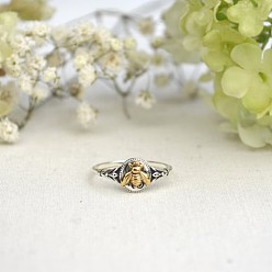 Античное Серебро Кольца для пальцев из сплава в стиле ретро в стиле бохо, Пчелы, античное серебро, размер США 8 (18.1 мм)