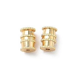 Настоящее золото 18K Застежками винт латунный, без никеля , колонка, реальный 18 k позолоченный, 7x5 мм, отверстие : 1~1.4 мм