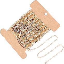 Golden Brass Dapped Chains, with Spool, Soldered, Flat Oval, Golden, 5x2x0.5mm, 5m/set