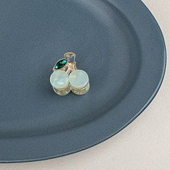 Аквамарин Миниатюрные милые пластиковые заколки для волос в форме когтей в форме вишни, для девочек, аквамарин, 25x25 мм