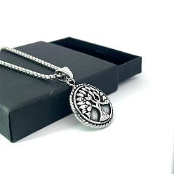 Нержавеющая Сталь Цвет Винтажный кулон в виде древа жизни для женщин и мужчин, стильное украшение.