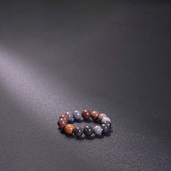 Камень Карты Эластичные кольца для пальцев из натурального картографического камня, круглые, бусины : 4 мм, внутренний диаметр: регулируемый