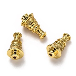 Golden Messing Perlen, langlebig überzogen, Turm, golden, 14x8 mm, Bohrung: 1.2 mm