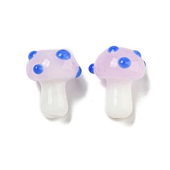 Бледно-Розовый Бусы лэмпворк ручной работы, гриб, розовый жемчуг, 12~14.5x10~12 мм, отверстие : 1.2~1.8 мм, около 23 шт / нитка, 11.61~12.60 дюйм (29.5~32 см)