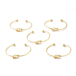 Golden Rack Plating Brass Knot Open Cuff Bangle for Women, Cadmium Free & Lead Free & Nickle Free, Long-Lasting Plated, Golden, Inner Diameter: 2-1/2 inch(6.2~6.4cm)