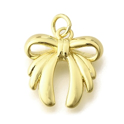 Настоящее золото 18K Латунные подвески, бантом прелести, долговечный, с целью перехода в кольце, без свинца и без кадмия, стойки покрытие, реальный 18 k позолоченный, 17x16x3.5 мм