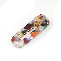 Разноцветный Заколки из кожи аллигатора из ацетата целлюлозы, аксессуары для волос для девочек женщин, прямоугольные, красочный, 66x23 мм