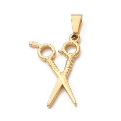 Золотой Ионное покрытие (ip) 304 подвески из нержавеющей стали, ножницы очарование, золотые, 36x32.5x3 мм, отверстие : 5x10 мм