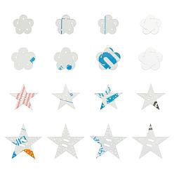 Clear CHGCRAFT Acrylic Handwork Template, Star with Flower, Clear, 16pcs/box