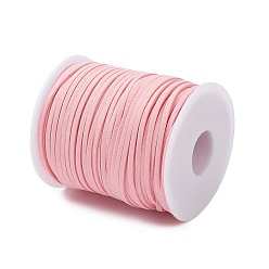Pink 45M Faux Suede Cord, Faux Suede Lace, Pink, 2~2.5x1.5~2mm, about 50 Yards(45m)/Roll