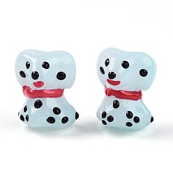 Светло-Голубой Эмалевые бусины ручной работы в технике лэмпворк, собака, Небесно-голубой, 17.5~18x14~14.5x12~13.5 мм, отверстие : 1 мм