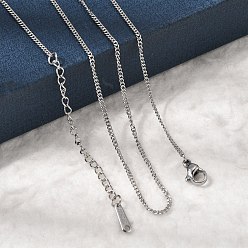 Нержавеющая Сталь Цвет 12шт. 1.5мм 304 цепочки из нержавеющей стали для мужчин и женщин, без потускнения, цвет нержавеющей стали, 17.72 дюйм (45 см), 1.5 мм