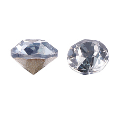 Синий Оттенок K 9 кабошоны из стеклянного страза, задние и задние, граненые, алмаз, синий оттенок, 4~4.1x2.5 мм