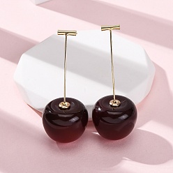 Кокосово-Коричневый Круглые серьги-гвоздики из латуни, с пластиковым, без кадмия и без свинца, реальный 18 k позолоченный, стойки покрытие, долговечный, кокосового коричневый, 50x20.5x21 мм