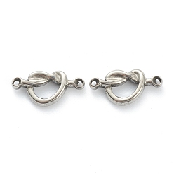 Нержавеющая Сталь Цвет Не тускнеют 304 соединители из нержавеющей стали, сердце, цвет нержавеющей стали, 8.5x17.5x3 мм, отверстие : 1 мм