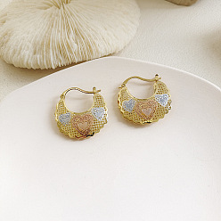 Золотой Серьги-кольца из латуни в форме сердца, золотые, 30 мм