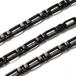 Черный 304 цепи из нержавеющей стали ссылка, несварные, с катушкой, вакуумное покрытие pvd, чёрные, 6.5x3x2 мм