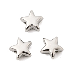 Нержавеющая Сталь Цвет 304 из нержавеющей стали бусы, звезда очарование, цвет нержавеющей стали, 9x9x4.5 мм, отверстие : 2 мм