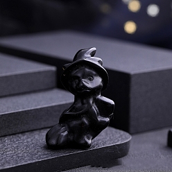 Обсидиан Украшения для кукол из натурального обсидиана, для украшения домашнего офиса, 40x30 мм