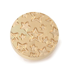 Звезда Позолоченная круглая восковая печать латунная головка штампа, для сургучной печати, звезда, 25.5x14 мм, отверстие : 7 мм