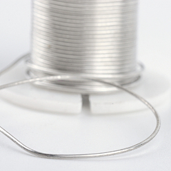 Silver Round Copper Jewelry Wire, Silver, 24 Gauge, 0.5mm, about 59.05 Feet(18m)/roll