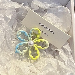 Желтый Заколки для волос из сплава с цветком в виде когтей, аксессуары для волос для девочек женщин, желтые, 60x50x40 мм