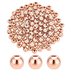 Розовое Золото Латунные бусины, долговечный, круглые, розовое золото , 5 мм