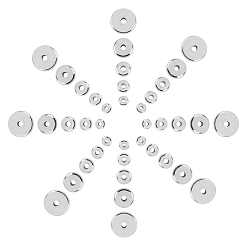 Stainless Steel Color 304 Stainless Steel Beads, Disc/Flat Round, Stainless Steel Color, 4~8x2mm, Hole: 1.5~2mm, 100pcs/box