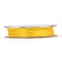 Gold Strong Stretchy Beading Elastic Thread, Flat Elastic Crystal String, Gold, 0.8mm, about 10.93 yards(10m)/roll