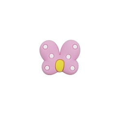 Orchid Butterfly Food Grade Eco-Friendly Silicone Focal Beads, Orchid, 23x25mm
