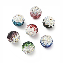 (52) Непрозрачная лаванда Градиентный дизайн полимерная глина стразы бусины, круглые, для изготовления брелоков для телефона и принадлежностей для изготовления ювелирных изделий, разноцветные, 16.5 мм, отверстие : 1.8 мм