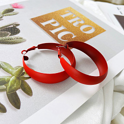 Красный Серьги-кольца из сплава, окрашенные распылением, кольцо, красные, внутренний диаметр: 40 мм